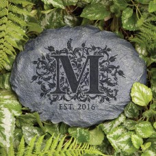 Floral Initial Personalized Garden Stone   565188649